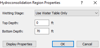 Hydroconsolidation Region Properties dialog